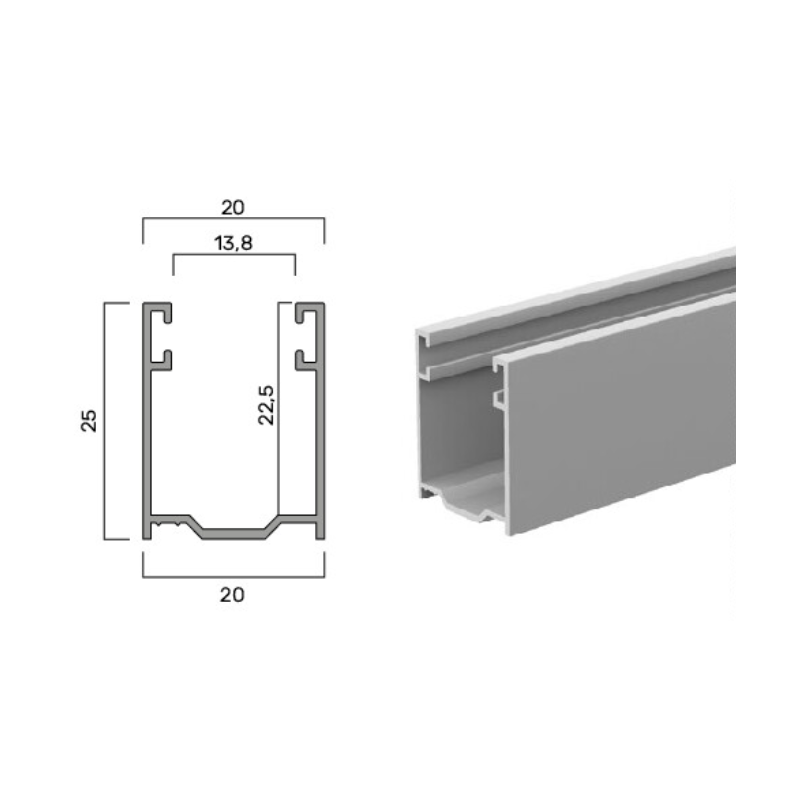 Guide In alluminio per tapparelle A25