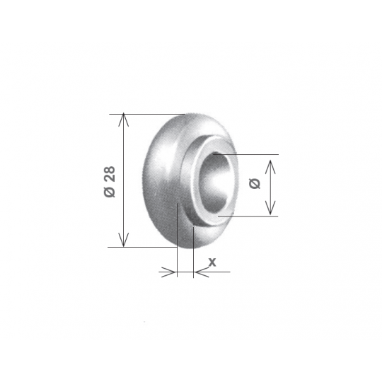 Cuscinetto MINI per tapparelle con boccola in ferro 28mm