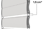 spazio apertura tra le doghe 1,5 cm